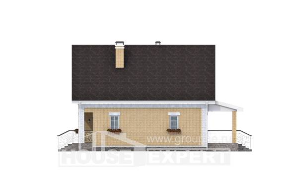 130-004-П Проект двухэтажного дома мансардой, уютный коттедж из бризолита Самара, House Expert