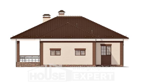 160-015-П Проект одноэтажного дома, гараж, компактный домик из твинблока Жигулёвск, House Expert