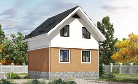 100-005-Л Проект трехэтажного дома с мансардой, уютный коттедж из блока Жигулёвск | Проекты домов от House Expert