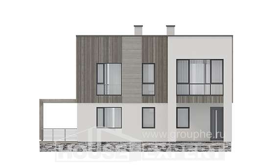 150-017-П Проект двухэтажного дома, компактный домик из теплоблока Отрадный, House Expert