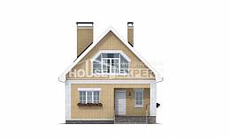 130-004-П Проект двухэтажного дома с мансардой, недорогой домик из керамзитобетонных блоков Жигулёвск, House Expert