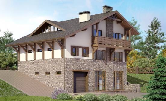 305-002-Л Проект трехэтажного дома с мансардой, уютный загородный дом из кирпича Отрадный | Проекты домов от House Expert