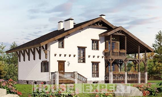 400-004-П Проект трехэтажного дома мансардой и гаражом, уютный загородный дом из кирпича Сызрань, House Expert