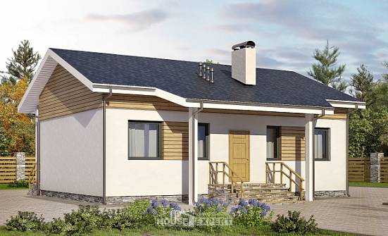 080-004-П Проект одноэтажного дома, миниатюрный загородный дом из пеноблока Жигулёвск | Проекты домов от House Expert