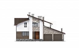 240-004-П Проект двухэтажного дома с мансардой и гаражом, современный загородный дом из твинблока Отрадный, House Expert