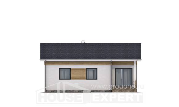 080-004-П Проект одноэтажного дома, уютный дом из газобетона Сызрань, House Expert