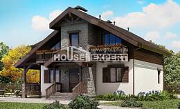 150-004-Л Проект двухэтажного дома с мансардой, доступный дом из блока Самара, House Expert