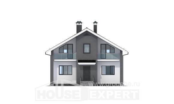 150-005-Л Проект двухэтажного дома с мансардным этажом, недорогой загородный дом из бризолита Самара, House Expert