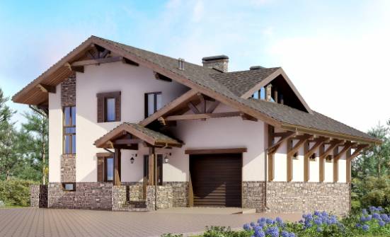305-002-Л Проект трехэтажного дома с мансардой, уютный загородный дом из кирпича Отрадный | Проекты домов от House Expert