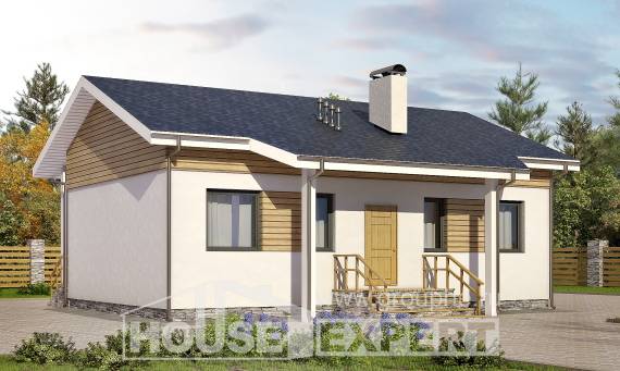080-004-П Проект одноэтажного дома, дешевый дом из газосиликатных блоков Сызрань, House Expert