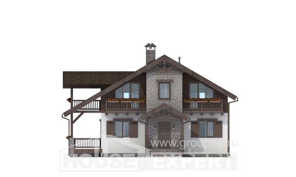 150-004-Л Проект двухэтажного дома мансардой, экономичный загородный дом из твинблока Жигулёвск, House Expert