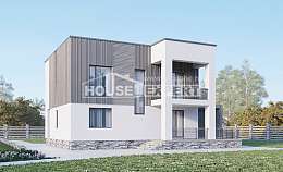150-017-П Проект двухэтажного дома, современный загородный дом из арболита Самара, House Expert
