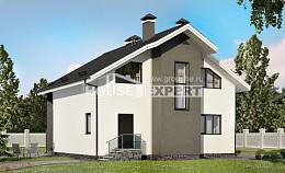 150-005-Л Проект двухэтажного дома с мансардным этажом, бюджетный коттедж из газобетона Самара, House Expert