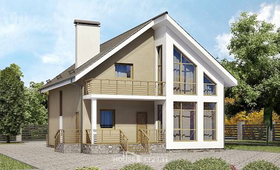 170-006-Л Проект двухэтажного дома мансардный этаж, простой дом из арболита Новокуйбышевск | Проекты домов от House Expert