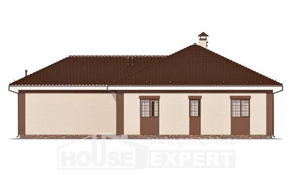 160-015-П Проект одноэтажного дома, гараж, недорогой домик из керамзитобетонных блоков Сызрань, House Expert