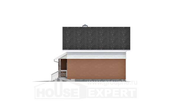 120-002-Л Проект двухэтажного дома мансардой, гараж, современный коттедж из поризованных блоков Самара, House Expert