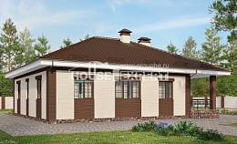 160-015-П Проект одноэтажного дома, гараж, небольшой домик из арболита Жигулёвск, House Expert