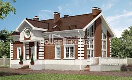 160-009-П Проект двухэтажного дома с мансардным этажом, красивый домик из арболита Отрадный, House Expert