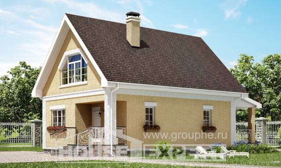 130-004-П Проект двухэтажного дома с мансардным этажом, экономичный дом из теплоблока Самара, House Expert