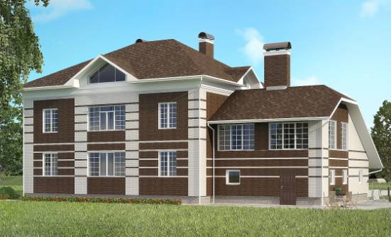 505-002-Л Проект трехэтажного дома и гаражом, просторный коттедж из кирпича Жигулёвск | Проекты домов от House Expert