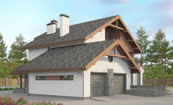 270-003-Л Проект двухэтажного дома с мансардой, гараж, классический домик из газобетона Сызрань | Проекты домов от House Expert