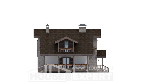 150-004-Л Проект двухэтажного дома мансардный этаж, небольшой домик из газобетона Жигулёвск, House Expert