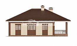 160-015-П Проект одноэтажного дома, гараж, бюджетный дом из бризолита Самара, House Expert