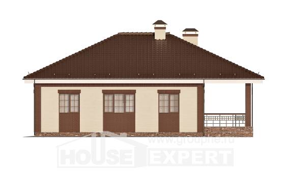 160-015-П Проект одноэтажного дома, гараж, бюджетный дом из бризолита Самара, House Expert