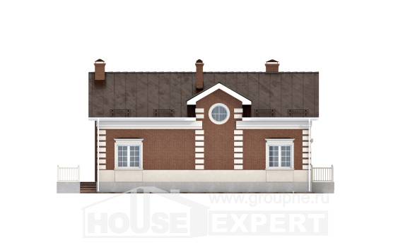 160-009-П Проект двухэтажного дома мансардный этаж, красивый домик из пеноблока Сызрань, House Expert