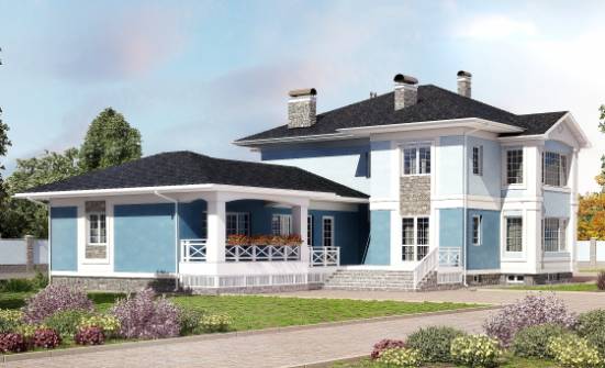 620-001-П Проект трехэтажного дома и гаражом, современный домик из бризолита Новокуйбышевск | Проекты домов от House Expert
