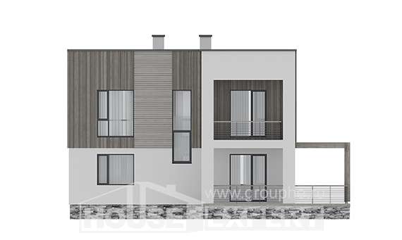 150-017-П Проект двухэтажного дома, доступный загородный дом из газобетона Сызрань, House Expert