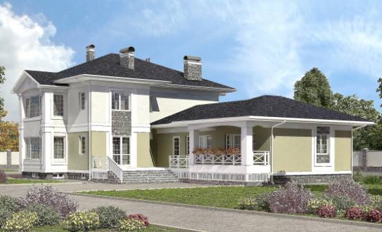 620-001-Л Проект трехэтажного дома, гараж, красивый домик из теплоблока Сызрань | Проекты домов от House Expert