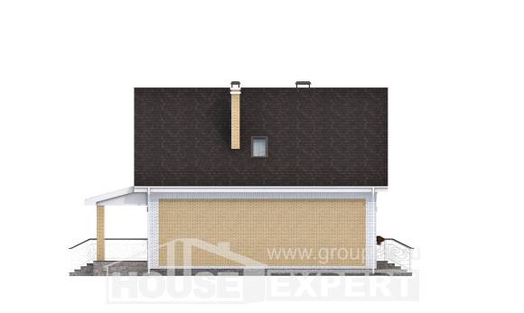 130-004-П Проект двухэтажного дома мансардный этаж, небольшой загородный дом из поризованных блоков Сызрань, House Expert