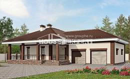 160-015-П Проект одноэтажного дома и гаражом, бюджетный загородный дом из блока Жигулёвск, House Expert